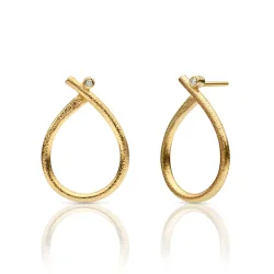 Blicher Fuglsang dr�be �reringe i forgyldt s�lv med zirkoner