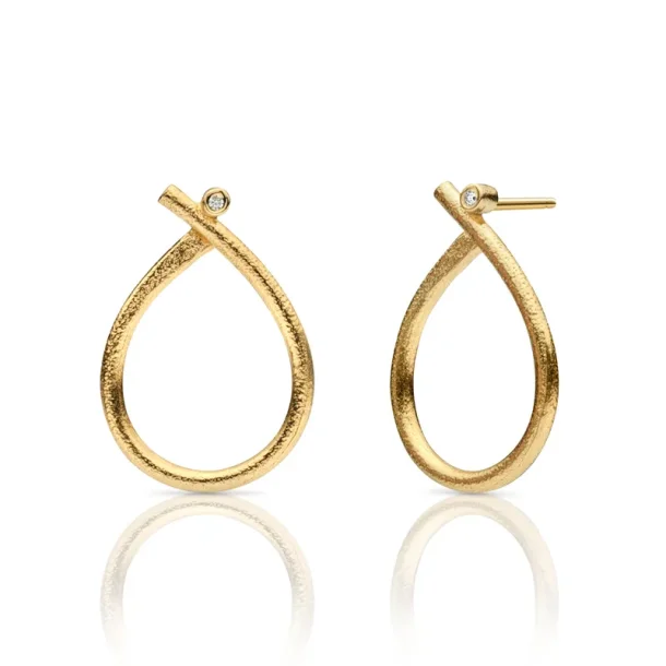 Blicher Fuglsang dr�be �reringe i forgyldt s�lv med zirkoner