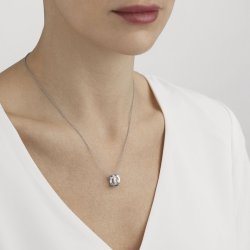 Fusion vedhng, bent, i 18 kt hvidguld med diamanter fra Georg Jensen