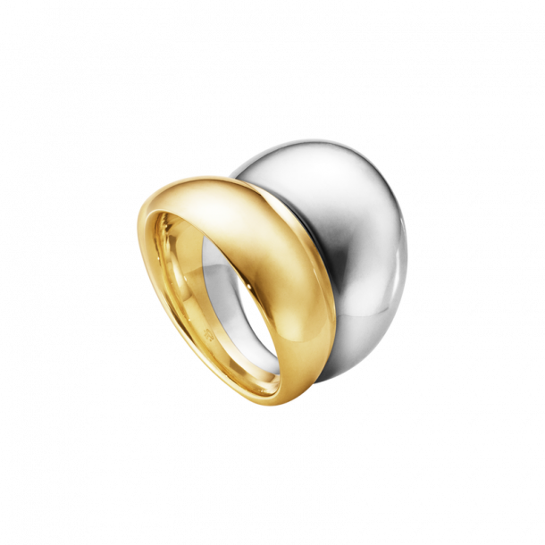 Curve ring fra Georg Jensen - sterling slv og 18 kt. rdguld