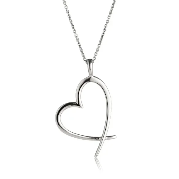 Blicher Fuglsang hjertevedh�ng i blankpoleret s�lv