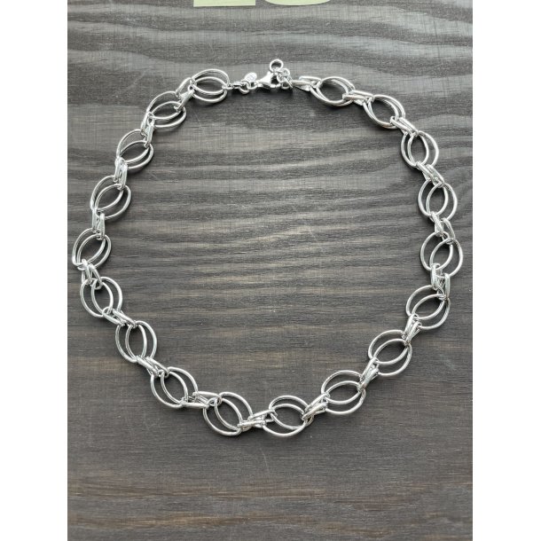 L&G big oval k�de i rhodineret s�lv