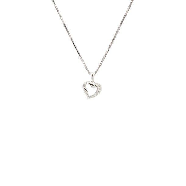Hjerte vedhng i slv med zirkoner fra L&G