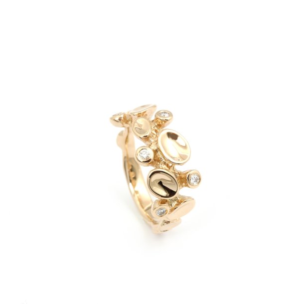 Fiona ring i guld m. diamanter fra Per Borup Design