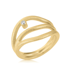 Blicher Fuglsang ring forgyldt s�lv med zirkonia str. 60