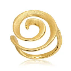 Blicher Fuglsang ring i mat forgyldt s�lv med polerede kanter