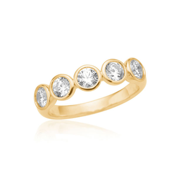 Blicher Fuglsang Ring s�lv forgyldt med hvide zirkonia str. 58