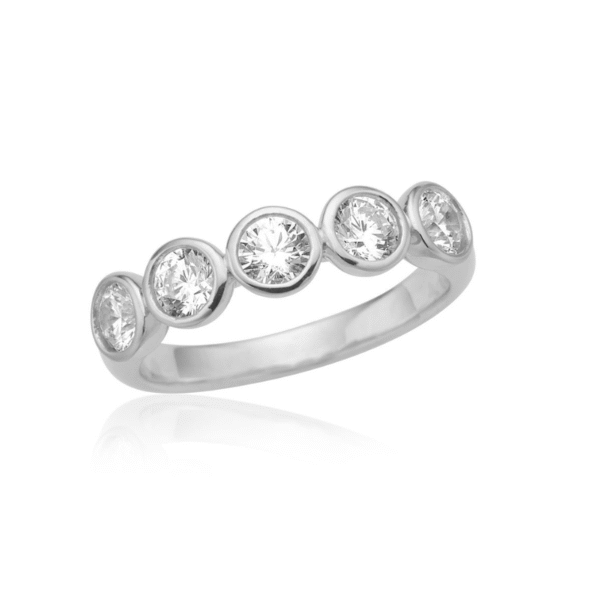 Blicher Fuglsang ring s�lv med runde hvide zirkonia i str.58