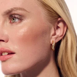 Glorenza Grande creoler i forgyldt slv med zirkoner fra Sif Jakobs