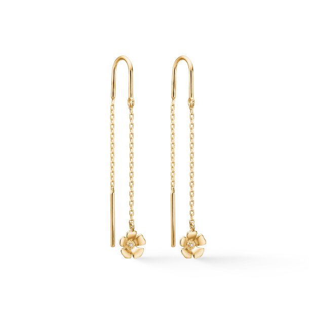 Fleur rehngere i guld m. diamant fra Mads Z