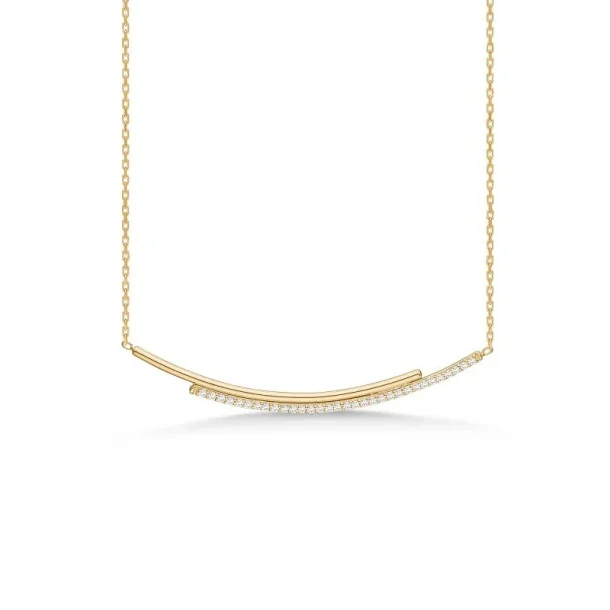 Mads Z Curve guldcollier 14kt med brillant 0,10 ct