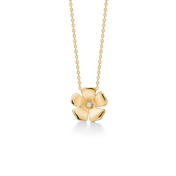 Fleur vedhng i guld m. diamant fra Mads Z