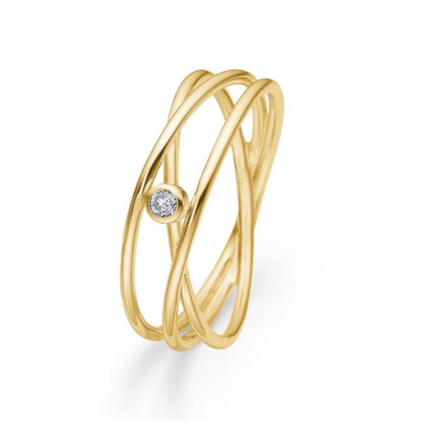 Diamond Nest ring i guld med diamant fra Mads Z