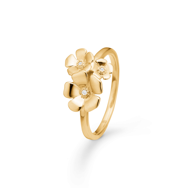 Fleur ring i guld m. diamanter fra Mads Z