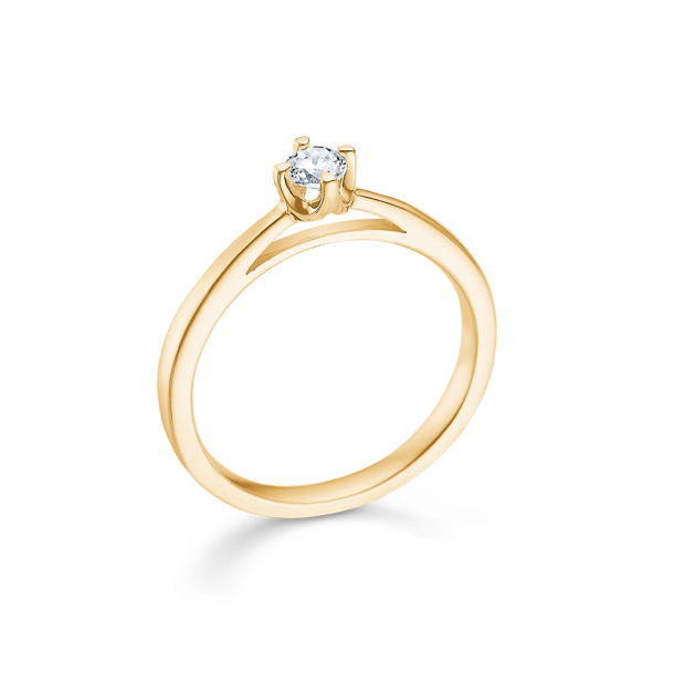 Crown ring i guld med 0,16ct. diamant fra Mads Z