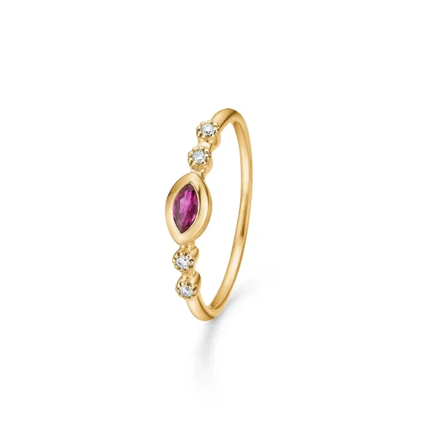 Mads Z Ruby Love 14kt guldring med rubin og brillant 0,03ct W. SI. str.52