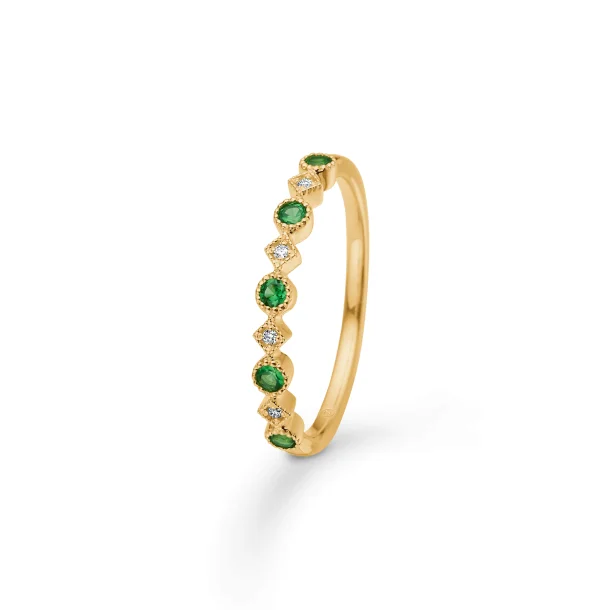 Mads Z Poetry ring 14 kt guld med tsavorit og brillant 0,02ct. W.SI. str. 58