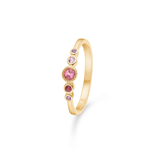 Pink Poetry ring i guld m. turmaliner fra Mads Z