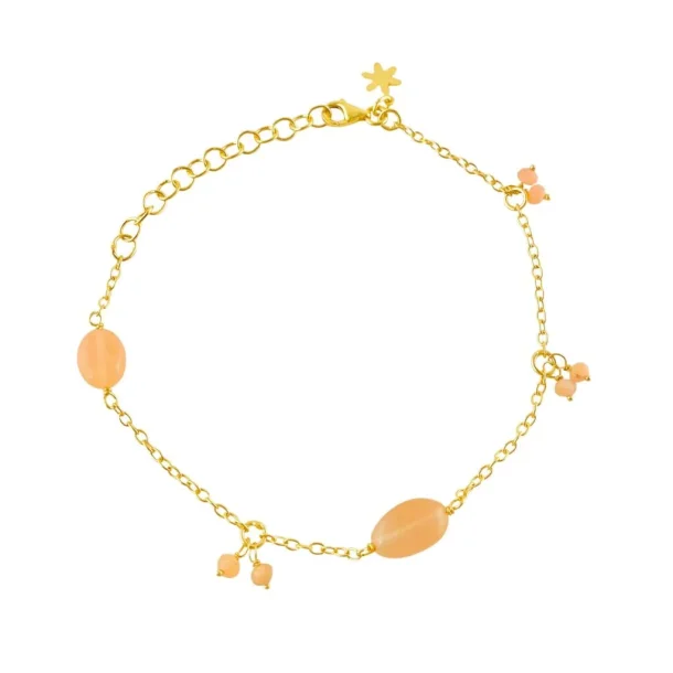 Armb�nd i forgyldt s�lv med peach m�nesten fra Susanne Friis Bj�rner