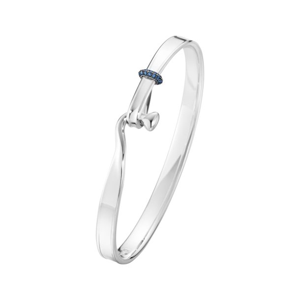 Georg Jensen Torun armring i sterlings�lv med bl� safir