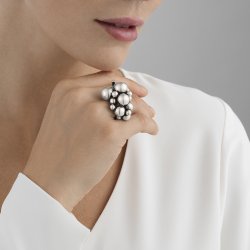 Moonlight Grapes ring, stor, i slv fra Georg Jensen