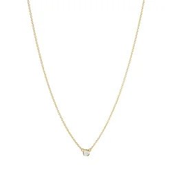 Signature vedhng i guld med diamant 0,05 ct fra Georg Jensen