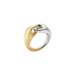 Reflect Link ring, stor, i sterlingslv og guld fra Georg Jensen