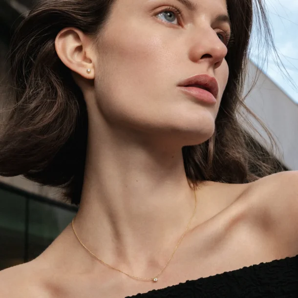 Signature restik i guld med diamant 0,10 ct fra Georg Jensen