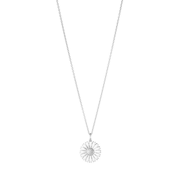 Daisy vedhng i slv med hvid emalje fra Georg Jensen