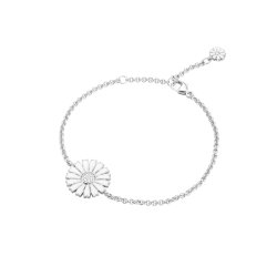 Georg Jensen Daisy armb�nd i sterlings�lv med hvid emalje