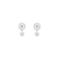 Georg Jensen Daisy Double �reringe i sterlings�lv med hvid emalje