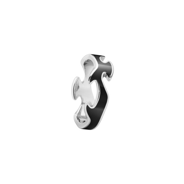 Fusion centerring i hvidguld med sort keramik fra Georg Jensen