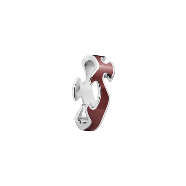 Fusion centerring i hvidguld med rd keramik fra Georg Jensen