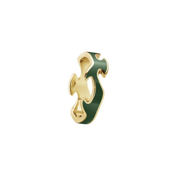 Fusion centerring i guld med grn keramik fra Georg Jensen