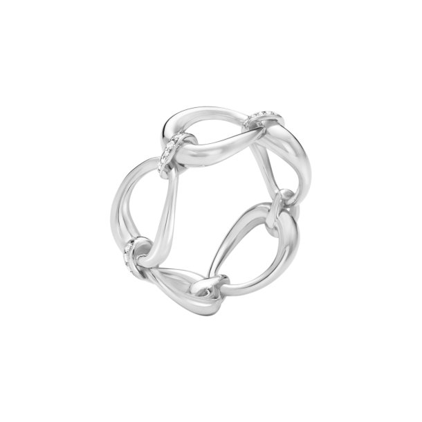 Offspring ring i slv m. diamanter fra Georg Jensen