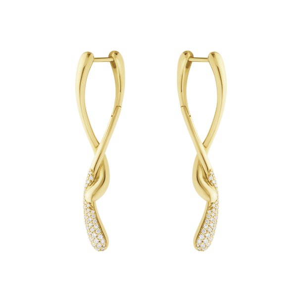 Georg Jensen Mercy �reringe i guld med diamanter