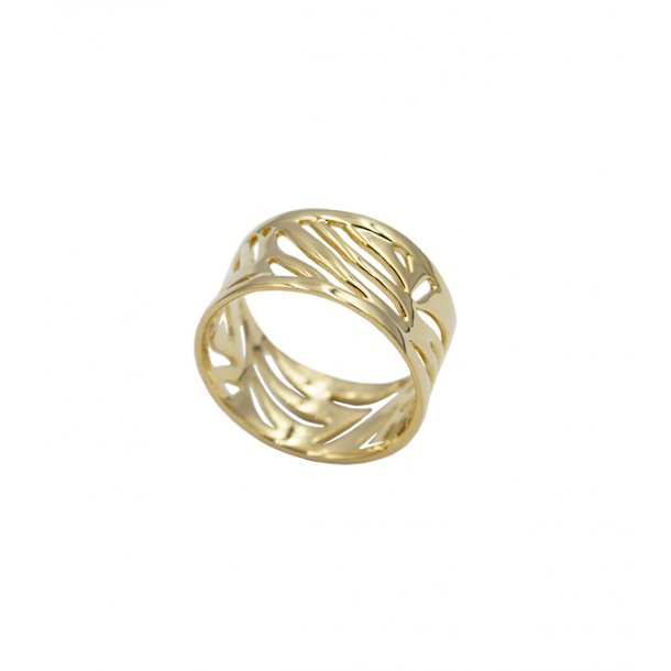 Wooden ring i forgyldt slv fra L&G