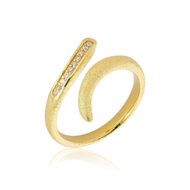Blicher Fuglsang ring forgyldt s�lv med zirkonia i str. 58