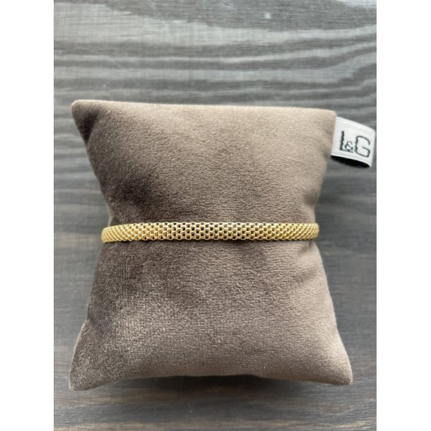 L&G flad hindb�r armb�nd i forgyldt s�lv