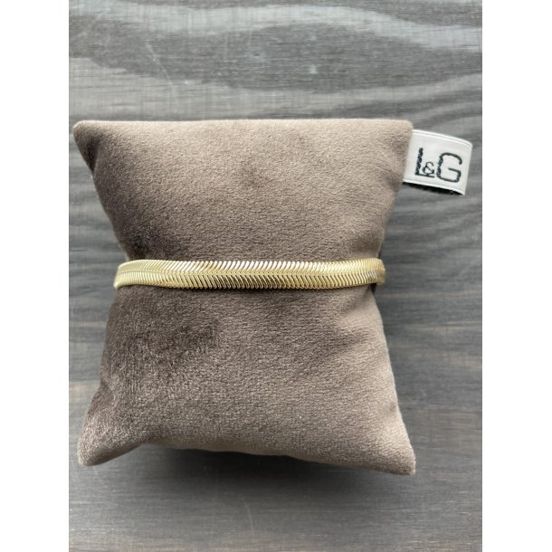 L&G flad slange armb�nd i forgyldt s�lv