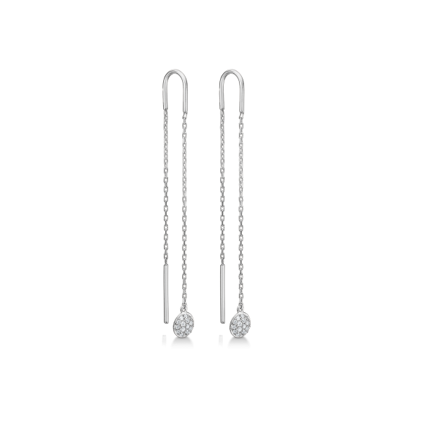 Dome �reringe i s�lv med hvid topas fra Mads Z