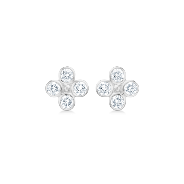 Mads Z Sophia's Bloom �restikker i s�lv med hvid topas