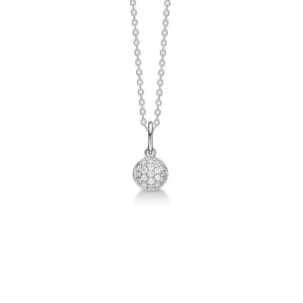 Dome halsk�de i s�lv med hvid topas fra Mads Z