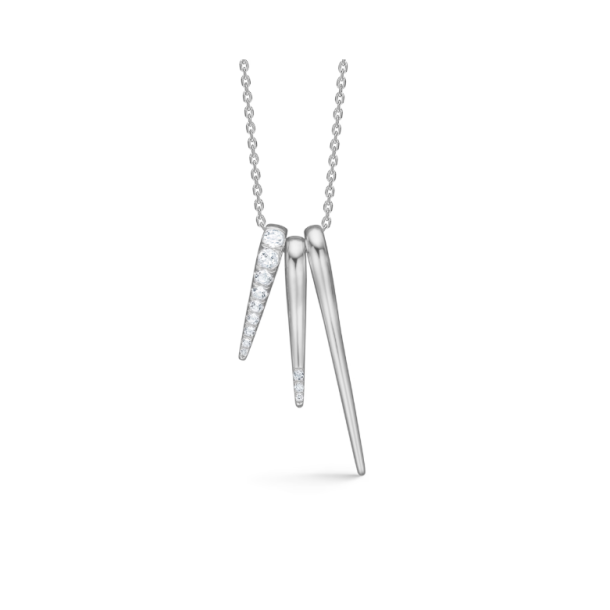 Icicle halsk�de i s�lv med hvid topas fra Mads Z