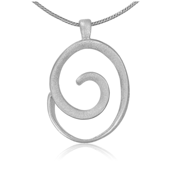 Blicher Fuglsang Spiralformet vedh�ng s�lv m med r�vek�de 42-50cm