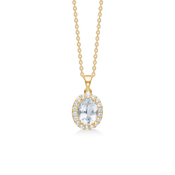 Celestial by Medina vedhng i guld m. hvid topas fra Mads Z