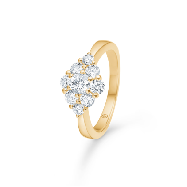 Cassiopeia ring i guld med zirkoner fra Mads Z