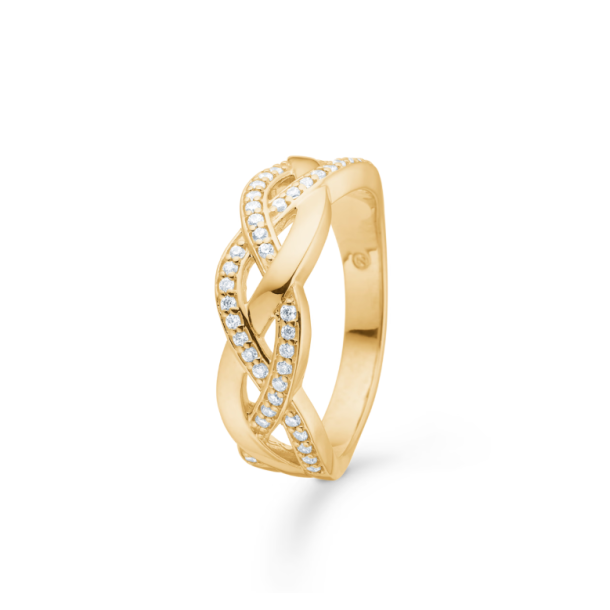 Lina ring i guld med zirkoner fra Mads Z