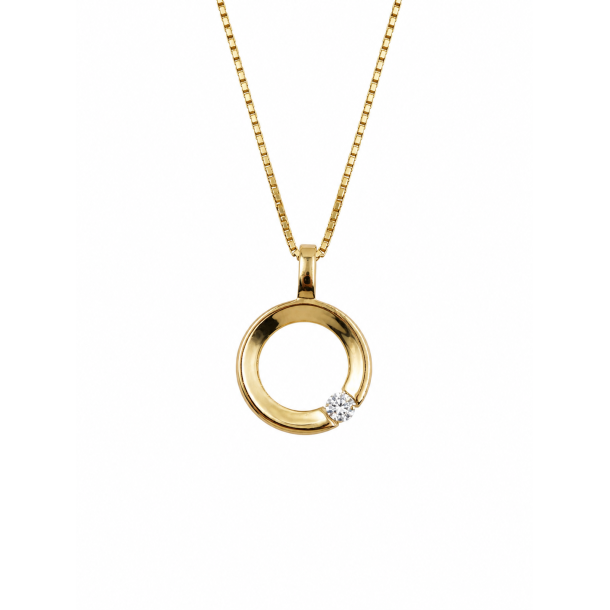 L&G Vedh�ng i guld med zirkon