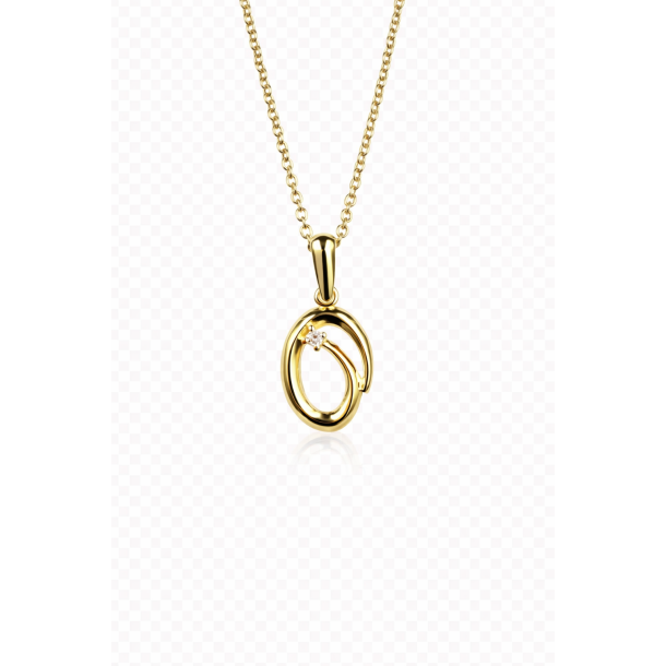 L&G Vedh�ng i guld med zirkon